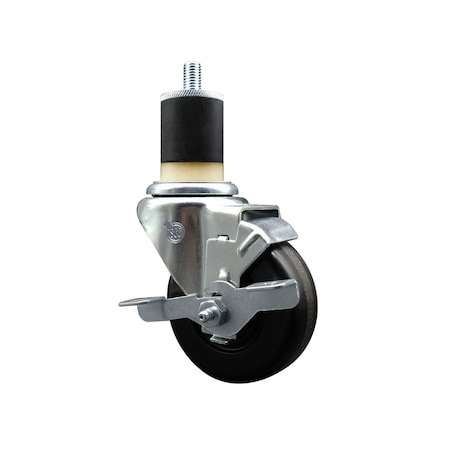 Service Caster 3-1/2'' Phenolic Swivel 1-7/8'' Expanding Stem Caster with Brake SCC-EX20S3514-PHR-TLB-178